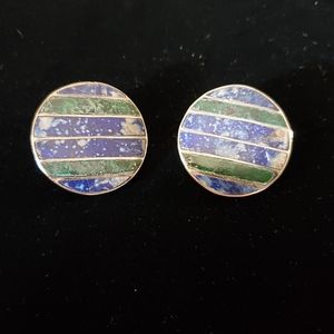 Sterling lapis and malachite earrings